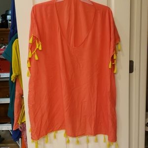 NWOT Orange and Yellow Cover Up
